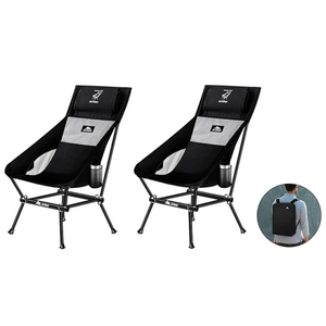 Camping Chair, Compact Backpacking Chair, Portable Folding Chair, Beach Chair with Side Pocket and Designed Headrest/Mat,Mesh Back, Lightweight Hiking Chair 164ZZ-SJB （Dark 2 Pack）