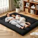 Simple Deluxe 4-Inch Twin Tatami Mattress, Japanese Futon Foldable Mattress with Removable Washable Cover, Portable Floor Bed for Bedroom, Guest Room, Camping, and Everyday Use Black
