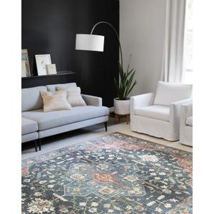 Loloi Skye Collection SKY-08 Denim/Brick 2'-6" x 10'-0" Runner Rug