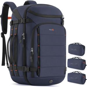 Tolaccea Travel Backpack Carry On 40L, Large Laptop Backpack with 3 Packing Cubes, Flight Approved Duffel Luggage Bag for Men Women, Water-resistant Business Rucksack Daypack, Fits 15.6" Laptop, Navy