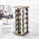 Kamenstein 20 Jar Vintage Spice Rack with Spices Included, Revolving Countertop Spice Organizer with Glass Jars, Labeled Caps, Removable Sifter Discs
