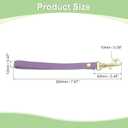 uxcell Leather Wristlet Strap, 20cm/7.87" Long Keychain Hand Strap, Leather Replacement Wrist Strap for Purse, Clutch, Wallet, Keychain Bag (Light Purple Leather, Gold Clasp)