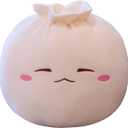 Dumpling Plush Pillow with Cute Features, Stuffed Bun Plush, Funny Food Toy Gifts for Kids Adults(6.3 * 12.2in,Frown) (Small)