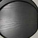 Round Wood Toilet Seat Support 400 lbs, Heavy Duty Toilet Seat with Wood Veneer for Home Bathroom, Wooden Black Toilet Lid with Chrome Hinges, Grip-Tight Bumpers, Easy Clean, Easy Install
