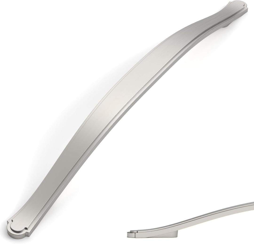 Amerdeco 10 Pack Brushed Satin Nickel Cabinet Pulls 7.5 Inch(192mm) Hole Center Drawer Pulls Cabinet Hardware Kitchen Cabinet Handles for Bathroom ZH0068