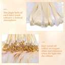 Vinsot 100 Pieces Lace Ribbon Wedding Wand Sticks Party Streamers with Bells Lace Silk Fairy Stick Wand Streamers for Wedding Send Off Party Activities Holiday Celebration Favors (Champagne)