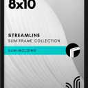 Americanflat 8x10 Picture Frame with Shatter-Resistant Glass - Streamline Collection - Thin Border Photo Frame for Tabletop and Wall Display - Hanging Hardware and Easel Stand Included - Black