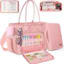 Large Bible Bag with Bible Cover Case for Women, Church Bag with shoulder strap, Quilted Book Cover for Bible Study Supplies, a Christian Gift for Women, Blush Pink