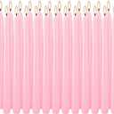 24-Pack 10 Inch Pink Taper Candles, Dripless & Unscented Decorative Candlesticks for Weddings, Romantic Dinners  Long-Burning for Centerpieces, Valentine's, Birthdays, Bridal Showers & Home Decor