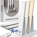 EZVALO 6-Pack Under Cabinet Lighting with Charging Station, Rechargeable Motion Sensor Lights, 3 Color Temps, Dimmable 62 LED Wireless Motion Activated Cabinet Lights with Remote for Kitchen,Pantry