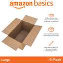 Amazon Basics Cardboard Moving Boxes for Packing and Shipping, Large Size, 20" x 20" x 15", Brown, 6-Pack
