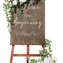 Ling's Moment 2pcs Wedding Flowers Garland Artificial Floral Swag Arch Decorations Rose Greenery Arrangements White & Sage Ceremony Reception Garden Easel Wall Entryway Outdoor Board(NOT Include Sign)