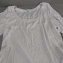 Women's Long Sleeve Tops Casual Scoop Neck Ribbed Knit Slim Fitted Basic Tee Shirts 2025 Fall Trendy Outfits (Large, White)