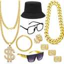 GIFIKOI Hip Hop Costume Kit 80s 90s Rapper Accessories