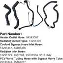 FZJDSD Engine Radiator Coolant Hose & Heater Hose &Pipe 5PCS Compatible with Chevy Cruze 2011-2016 1.4L Replace 13251447 13251435 13291779 94543097 25193343