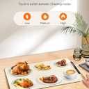 FOHERE Food Warming Mat, Fast Heating Electric Warming Tray with 3 Level Temperature, Roll-up Food-Grade Silicone Heating Pad, 3H Auto Shut-Off, Portable Food Warmer for Parties Buffet Home, White