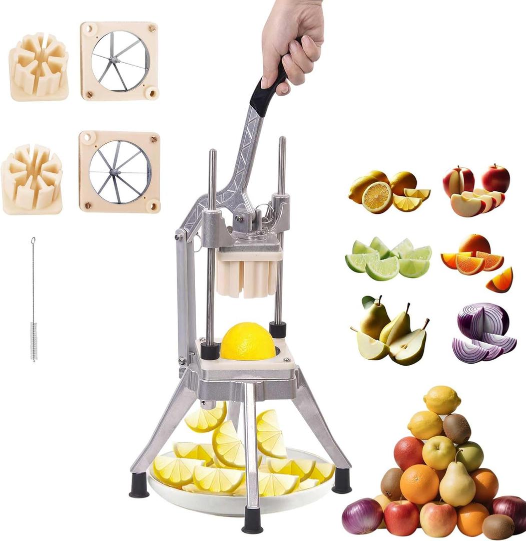 Commercial Lemon Cutter Wedger Slicer with 6 Wedger/8 Wedger, V-Shaped 420 Stainless Steel Blades, Easy Wedger Blade Fruit Lime Slicer NSF Certified Easy-to-Use for Limes Tomatoes Potatoes