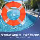 20" Foam Life Preserver Ring with 98.4ft Floating Lifesaving Rope, Throwable Flotation Device, Pool Safety Float, for Buoy and Swimming Decoration, Boat Safety Equipment, 1pack