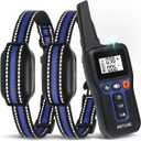 Dog Bark Collar with Remote, 2-in-1 Automatic Anti Bark Collar with Beep Vibration Static and Auto Bark Mode, IPX7 Waterproof & 3300Ft Dog Training Collar for 7-120lbs Small Medium Large Dogs (2 Pack)