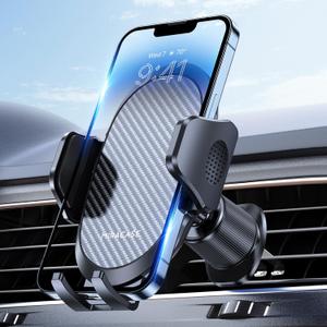 Miracase Phone Holders for Your Car with Metal Hook Clip, Air Vent Cell Phone Stand Car Mount, Universal Automobile Cradle Fit for iPhone Android and All Smartphones, Dark Black (Dark Black)