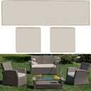 Lounsweer 3 Pcs Outdoor Cushion Covers Patio Cushion Replacement Covers 2 Covers 18 x 18 x 2 and 1 Cover 42 x 18 x 3 for Patio Furniture Outdoor Washable Water Resistant for Couch Sofa (Light Gray)
