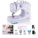 Sewing Machine Portable mini Electric Sewing Machine for beginners 12 Built-in Stitches 2 Speed with Foot Pedal，Light, Storage Drawer.