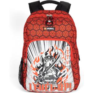 LEGO NINJAGO Kids School Backpack Bookbag, for Travel, On-the-Go, Back to School, Boys and Girls, with Adjustable Padded Straps and Fun patterns, Level Up