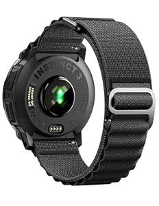 Alpine Loop Nylon Watch Band Compatible with Garmin Instinct/ Instinct 2 Solar/ Instinct 3 45mm AMOLED/ MIP, Quick-Drying Fabric Band for Garmin Instinct Solar/ Tactical/ Esports/ Tide/ Instinct E 45mm