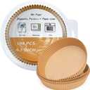 Air Fryer Liners Disposable 100PCS-6.3 inches, Tiktok Must Have for Kitchen, Unbleached Non-Stick Baking Parchment Sheet