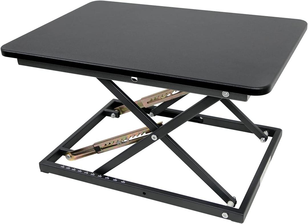 Standing Desk Converter Height Adjustable Stand Up Desk Riser - Supports 300 lbs, Fully Assembled Monitor/Laptop Riser Workstation, Black.