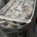 Washable Area Rug 9'x12' Beige Blue Boho Chic Medallion Distressed Design Non-Shedding Easy Care Ideal for High Traffic Areas in Living Room Bedroom Office Coffee Table Large Carpet