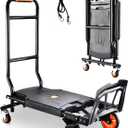 Folding Hand Truck，500lbs Capacity Heavy Duty Carrying Hand Cart，Ironton Steel Hand Truck with 4 Rotate Wheels，for Luggage, Moving, Shopping, Office,Travel Use(Orange)