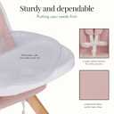 Evolur Zoodle 2-in-1 High Chair for Baby & Toddler Convertible High Chair to Toddler Chair, Padded Seat, 5-Point Safety Harness, Dual Dishwasher-Safe Trays, Solid Beechwood Legs Pink