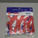 Beistle Foil Happy 4th of July Streamers 2 Count, Patriotic Independence Day Red Silver Blue Party Decorations with White Ribbon, USA American Holiday Party Supplies for July 4th, 10 x 5