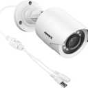 ANNKE 1080p Security Camera 4-in-1 CCTV Bullet Wired Cam, AHD/TVI/CVI/CVBS, Analog Surveillance Video AddOn Cams for Indoor/Outdoor Use, 100ft Clear Night Vision (Power Adapter Not Included) (White)