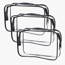 Clear Toiletry Bag Quart Size Bag Travel Makeup Cosmetic Bag PVC Toiletries Cosmetic Pouch for Women Men 13PCS (S)