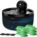 Battery Operated Cat Water Fountain: GOOIFUN Cat Fountain with 6 Filters + 3 Sponges - 88oz/2.6L Cats Water Bowl Dispenser- Silent Pet Water Fountain for Cats Inside - Kitty Drinking Fountains