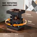 Spinning Cologne Organizer for Men, 3-Tier Wooden Perfume Organizer Rotating with Velvet Lining, Cologne Stand for Men for Dresser, Desk, Bathroom, Valentine's Day Gifts for Husband (Black)