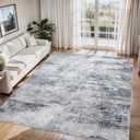 6x9 Area Rugs for Living Room Rug Washable: Abstract Rug for Dining Room Bedroom Carpet Non Slip 6 by 9 Indoor Modern Nursery Home Office Blue Grey