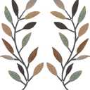 Zhengmy 2 Pieces Metal Tree Leaf Wall Decor Vine Olive Branch Leaf Wall Art Living Room, Hallway Wall Decor Outdoor Decoration(Classic Color)