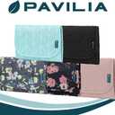 Pavilia Foldable Jewelry Organizer Roll Bag, Small Travel Pouch Wallet for Earrings, Rings, Necklaces, Bracelets (Quilt Black)