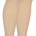 Amazon Basic Care Medical Compression Stockings, 20-30 mmHg Support, Women & Men Thigh Length Hose, Open Toe, Beige, Medium (Previously NuVein)