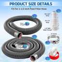 Boltigen 1.5 Pool Pump Hose Replacement Kit, 3 Ft & 6 Ft Pool Filter Hose with Adapters, Hose Clamps & Teflon Tape for Above Ground Pools, Pumps, Filters & Skimmers