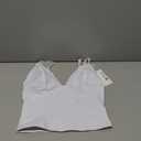 REORIA Lace Tops for Women Sexy V Neck Sleeveless Double Lined Going Out Tank Y2K Fashion Crop Top 2025 Trendy (Medium, White)