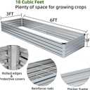 Meberam 3 Pack 6x3x1FT Galvanized Raised Garden Beds Kit Outdoor Metal Gardening Planter Box for Vegetable Elevated Flower Herbs,Silver