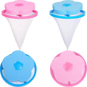 Pet Hair Remover for Laundry,Lint Catcher for Laundry,Washing Machine Floating Lint Mesh Bag,Reusable Household Hair Filter Washer Lint Trap Net Pouch 4 Pieces