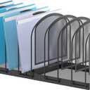 SUPEASY File Organizer for Desk, 9-Section Mesh Desk Organizer, Vertical File Holder Desktop Organizer File Sorter, File Folder Holder for Office Supplies, Black