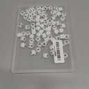 130Pcs FIVEIZERO Silicone Letter Beads, 12mm A-Z Alphabet Beads,Square Bead for Bracelets and Keychains, Large Letter Bead for Necklaces and Lanyards MakingWhite