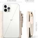 GAEKEAO Small Wallet for Women Slim Bifold Leather RFID Blocking Credit Card Holder Wallets Zipper Pocket Coin Purse with ID Window (White)