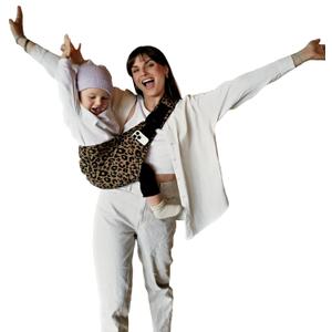 Toddler Carrier | Baby Sling Wrap - Adjustable Premium Cotton - 8 Months to 4 Years - 10-45 lbs (Brown Leopard)